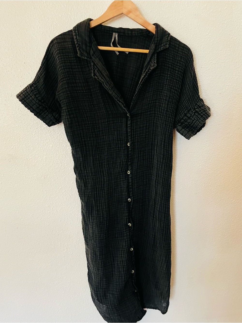 Lucia Sheer Midi Dress by Anthropologie Size XS Black Cotton Coverup Swim